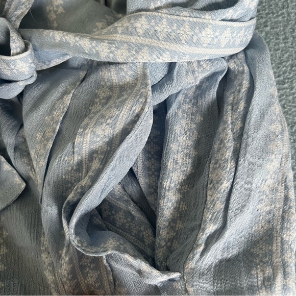 NWT Blue/white Gauze front tie wide leg pants - Picture 5 of 10